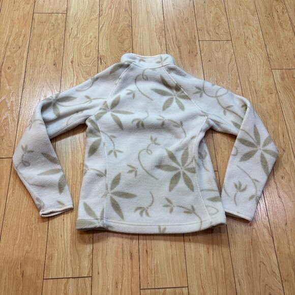 Patagonia Synchilla 1/4 Zip Fleece Pullover Jacket White Floral Women's Size XS - Picture 2 of 6